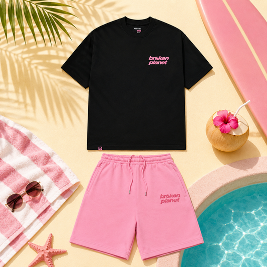 Ensemble broken planet rose et noir