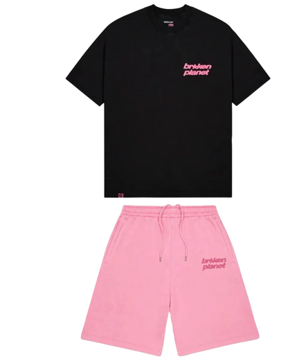 Ensemble broken planet rose et noir